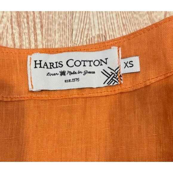 Haris Cotton 100% Linen Lagenlook Blouse with Bell Sleeves Size XS - Picture 3 of 7